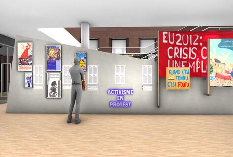 Protest posters and banners during Euro crisis